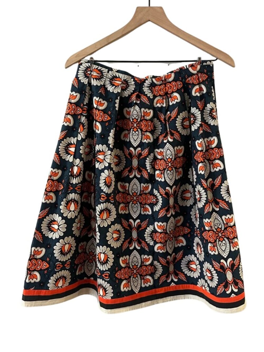 Floral Paisley A-Line Midi Skirt